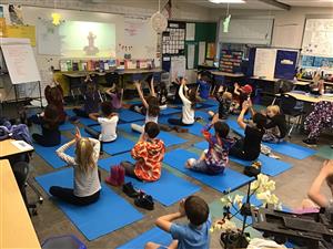 Students practicing mindfulness 